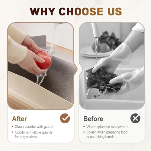 Image of Kitchen Sink Water Splash Guard Silicone || Sink Splash Guard in Kitchen || Splash Guard Kitchen Sink || Kitchen Tools & Accessories || Countertop Silicone Suction Cup (1)