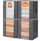 Lifewit 4 Pack 120L Extra Large Clothes Storage, Blanket Storage Bags