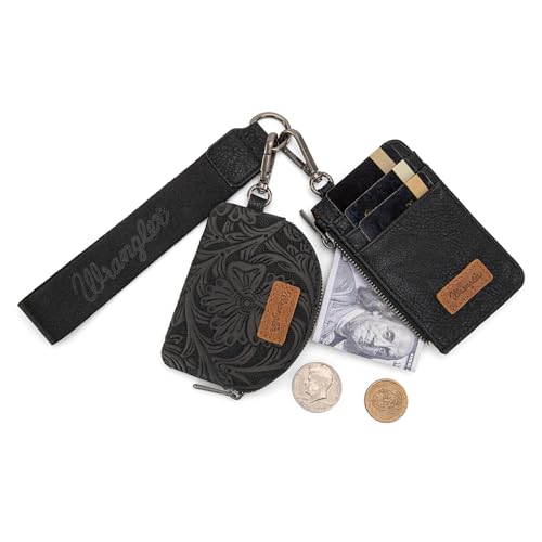 Image of Wrangler Keychain Wristlet Wallets for Women Western Dual Pouch Wristlet Credit Card Holder Wallet