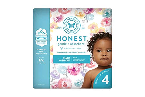 The Honest Company, Honest Diapers, Size 4, 22-37 Pounds, Rose Blossom, 23 Diapers