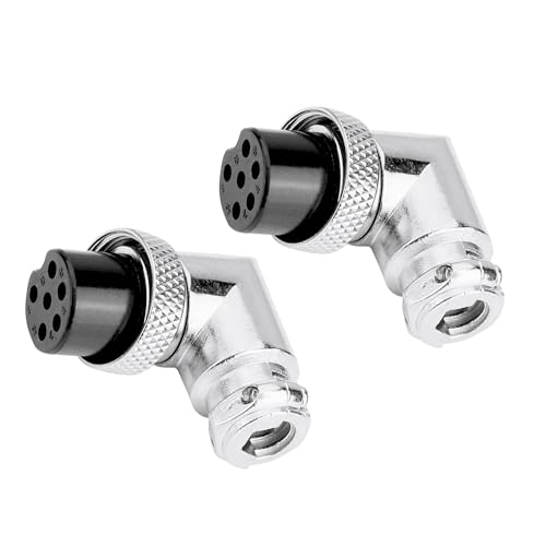 Image of MX 3 Pin XLR Microphone pin Pure Copper Nickel Plated for High Conductivity microphone (6-pin Male Connector Right-Angle, Pack of 2, Male Connector)