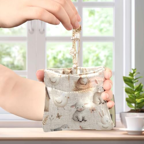 Farm Animals Coin Purse Leather Pouch Change Purse, Squeeze Coin Pouch for Cards, Keys & Lipsticks, Unisex4