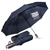 LifeTek Traveler 45 FX2 Windproof Travel Umbrella, Automatic Open Close, Compact for Rain and Sun, Fits in Purse or Backpack, Strong Heavy Duty Frame, Durable, UV Protection, Small and Portable Blue