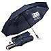 LifeTek Windproof Travel Umbrella with Vented Teflon Double Canopy Compact Automatic Open Close Small Folding Umbrellas fits Golf Purse Backpack Wind Resistant for Men and Women FX2 45 inch Navy Blue