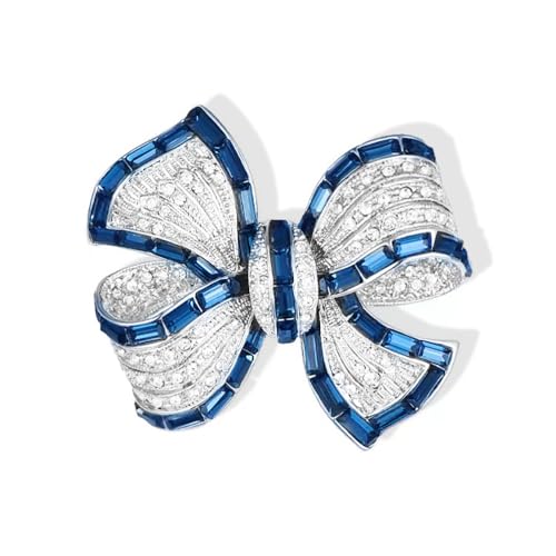 Image of Elegant Crystal Bowknot Brooch Pin Glittering Rhinestone Bowknot Suit Lapel Pin Cubic Zirconia Bow Jewelry for Women Girls Accessories