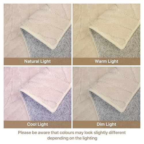 BEIMO Kurzflor Wohnzimmerteppich Rund 120CM, Flauschiger Langflor rutschfest Boho Beige Teppich mit 3D Optik, Waschbarer Moderner Teppich für Schlafzimmer, Küche&Flur