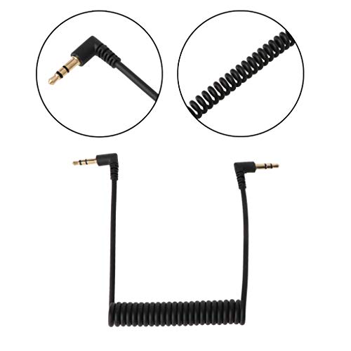 Cable AUX Jack 3.5mm macho a macho 25cm negro miniatura 3