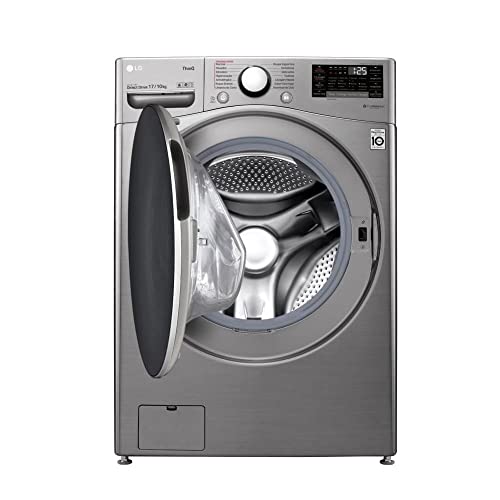 Lava e Seca Smart LG 17kg Aço Escovado com Conectividade Wi-Fi ThinQ - WD17SV2S6BA - Motor Inverter