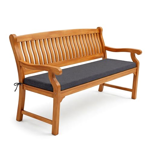POKAR Cojín para Banco de Jardín Cojín De Silla Interior/Exterior Cojínes De Banco Muebles Cojín De Asiento (100 x 50 x 5, Antracita)