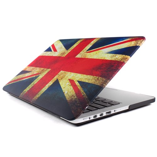 MacBook Pro Retina 13 Case, GMYLE Vintage Union Jack UK Great British Flag Rubber Coating Hard Case Cover with Black Bottom case for MacBook Pro 13 Retina Display (Not Fit for MacBook Pro 13)