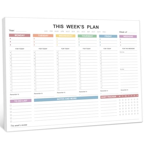 Weekly Planner Undated - Tear Off Weekly To Do List