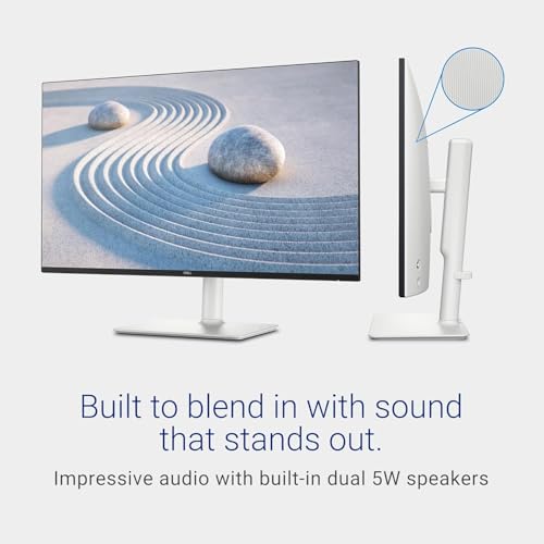 Image of Dell 27 inch Monitor, LED QHD(2560x1440) - 100Hz Refresh Rate 1500:1 Contrast Ratio, AMD FreeSync - VESA, Integrated 2x5W Speaker, Height /Tilt /Pivot /Swivel Adjustability, DisplayPort & 2 x HDMI, White