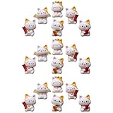 LALADEFIEE Miniaturas de Gato Suerte de Resina 18 Piezas Microadornos Paisajísticos Mini Figuras Decorativas para Casas de Muñecas y Escritorio Figuras Pequeñas de Gato de Buena Suerte