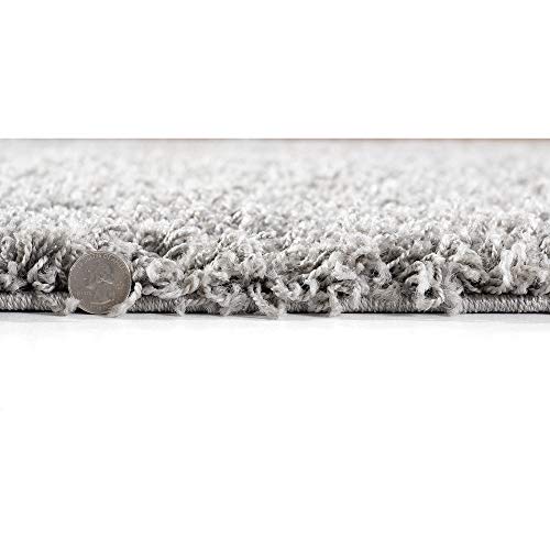SANAT Teppich Wohnzimmer - Hellgrau Hochflor Langflor Teppiche Modern, Größe: 80x150 cm, LOCA New_1300_80X150_Light Gray
