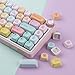 TYRIXKI PBT Keycaps 136 Keys MOA Profile Cat Keycaps Dye-Sublimation Rainbow Gummy Keycap Cute Custom Keycap Set for Cherry Gateron MX Swithes Mechanical Keyboards