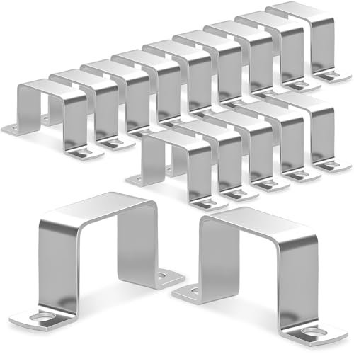 sturiz 16 fascette per tubi quadrati in acciaio inox 304, fascette per tubi quadrate, 35 × 35 mm, fascette per tubi quadrati a U, morsetti rettangolari per porte di casa, finestre, approvvigionamento