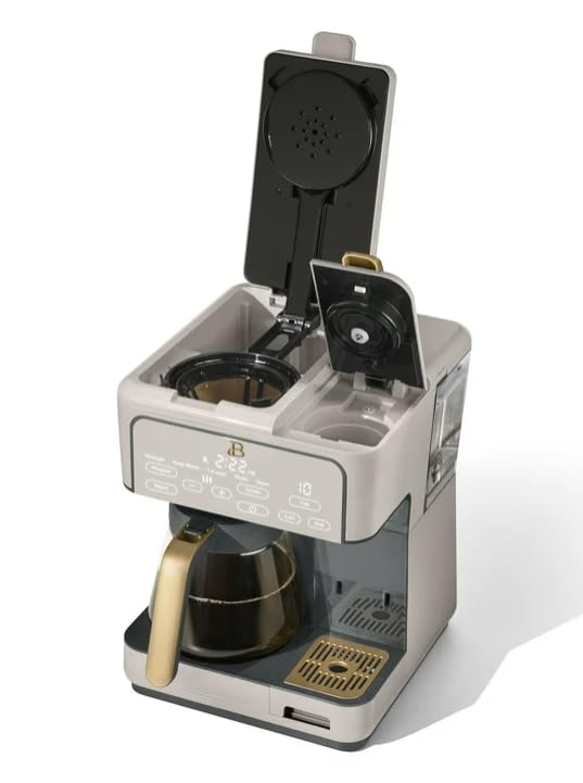 Beauti Multi Brew 12 Cup Programmable Drip & Single Serve Coffee Maker, Versatile Brewing (6oz, 8oz, 10oz, 12oz, 14oz), Pods or Ground, Over Ice option, Keep Warm mode (Porcini) — view 7
