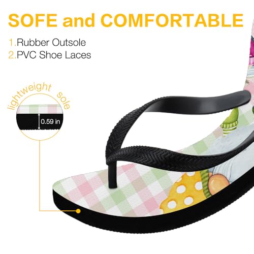 Flip Flops for Unisex Rubber Beach Non Slip Yoga Mat Funny Print Flat Thong Sandals Lightweight Comfy Casual Walking Pool Shower Shoes Waterproof Indoor House Slippers Two-Tone Footwear3