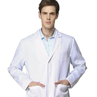 Icertag Camice Bianco da Laboratorio Medico Lavoro da Unisex Uomo Donna qualità Superiore Large