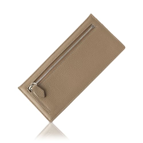 [PURCHIC] 長財布 レディース 財布 本革 薄型 軽量 小銭入れ付き カードケース お札入れ スリムウォレット ギフトボックス付き (グレージュ)（Amazon）