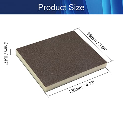 Hegebeck Sanding Sponge Grit Sanding Blocks Washable and Reusable Sand Sponge Kit Grey for Kitchen Cleaning 120 Grit 12PCS