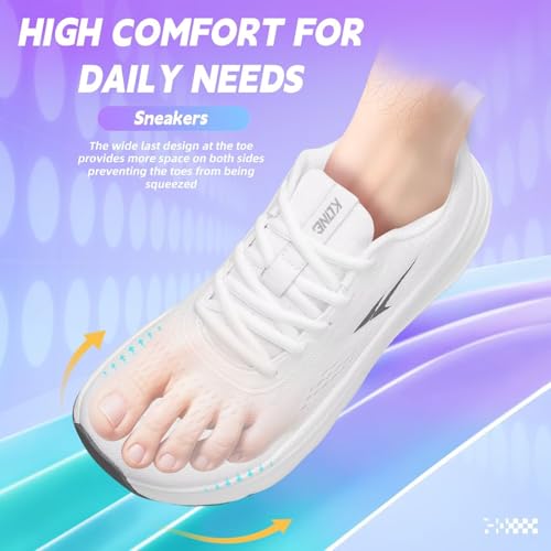 Image of KDN Men's Wide Toe Box Shoes Cushioned Road Running Shoes Non Slip Mens Walking Sneakers for Wide Feet Comfortable Athletic Gym Workout Shoes Wide Width