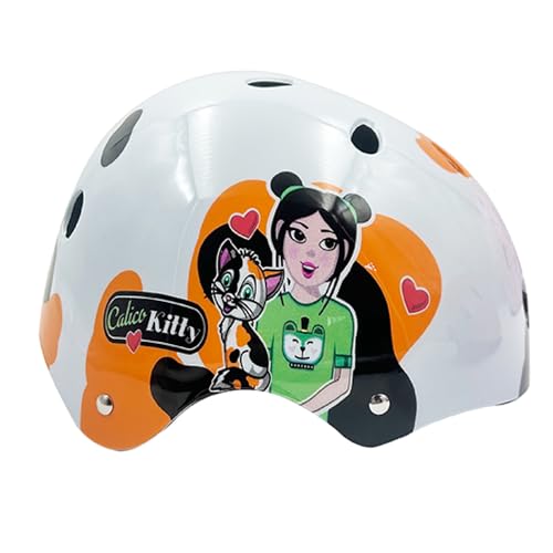 Titan Calico Kitty Kids Multi-Sport Helmet Small Size (Ages 5+) 11 Vent Safety Helmet for Skateboard, BMX, Bike, Skating & Hockey Adjustable Fit with Extra Pads