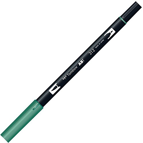 トンボ鉛筆 筆ペン デュアルブラッシュペン AB-T ホーリーグリーン 6本 AB-T312-6P