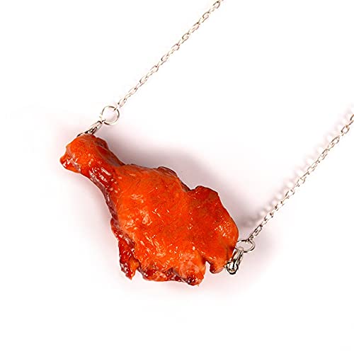 Simulation 3D Fried Chicken Pendant Necklace