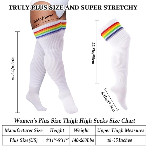Image of Plus Size Thigh High Socks for Women Thick Thighs Cotton Knit Extra Long Over the Knee Leg Warmer