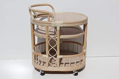 Serving Cart Handmade Woven Natural Rattan Wicker With Wheels White Wash Fully Assembled… #TOP1