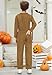 BesserBay Little Boys Summer Back to School Fashion Overalls Long Sleeve Uniform Casual Zipper Jumpsuit Brown 6 Years