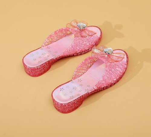 Image of Jelly Sandals for Girls Dress Slide Princess Frozen Inspired Elsa Flats Dance Party Cosplay Snow Queen Birthday Clear Slippers Summer Little Girls, Toddler Slip On