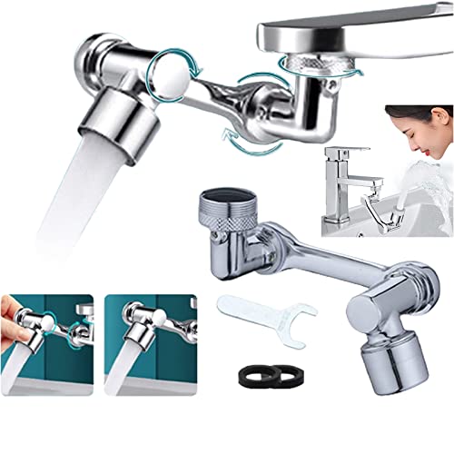 1080° Rotating Splash Filter Faucet, Large-Angle Rotating Tap Extender for Sink, Universal Robotic Arm Water Nozzle Faucet Adaptor,Bubbler (Single-Mode)