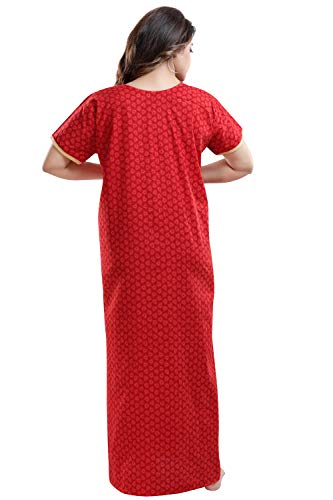 Image of TRUNDZ Women's Pure Cotton Nighty with Zip and Pocket