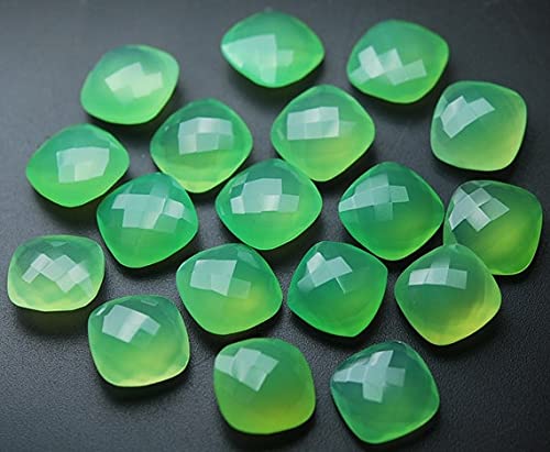 Prehnite calcédoine gemmes facettées 15mm pour boucles d'oreilles d'été