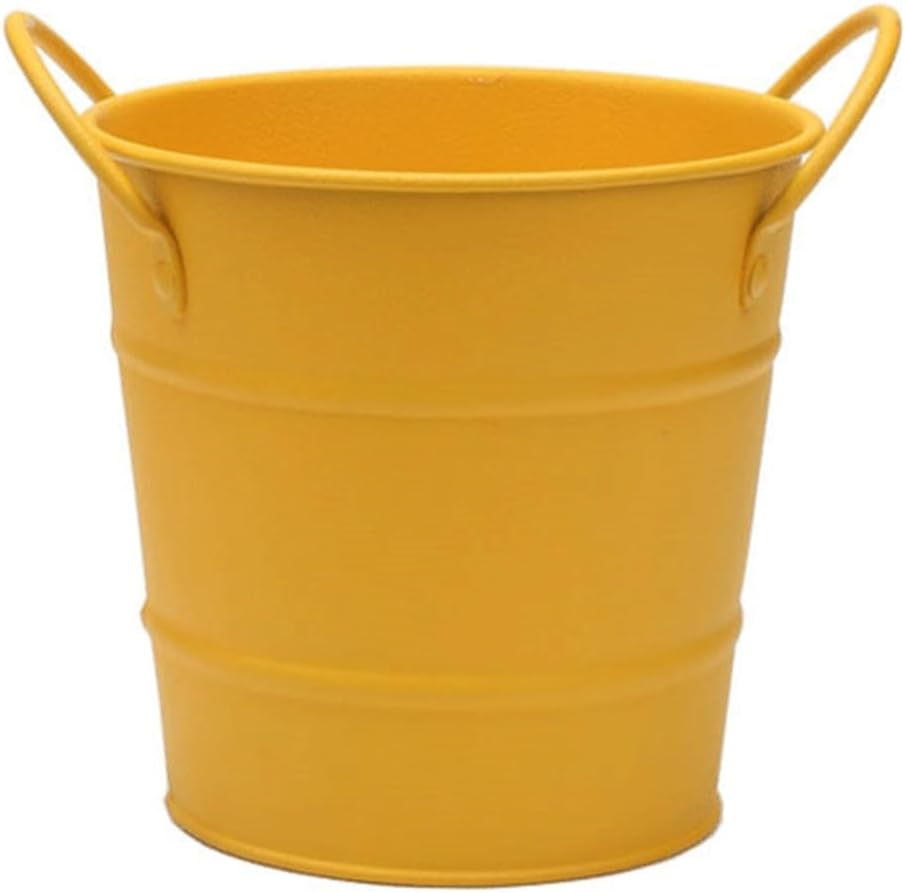 Ice Bucket 600ml Ice Bucket Stainless Steel Tableware Snack Mini Storage Desktop Trash Can Beverage Ice Tub(Yellow)