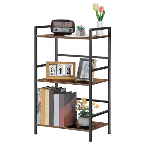 Image of CADUKE 3 Tier Bookshelf, Industrial Style Storage Rack