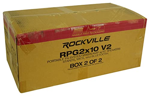 Rockville Rpg2X10 Bluetooth Pa System W/Mixer+10" Speakers+Stands+Mics+Bags #TOP5