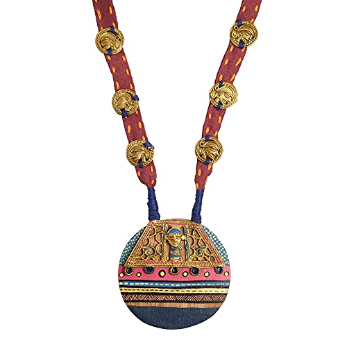Image of AAKRITI ART CREATIONS Royal Empress Handcrafted Tribal Dhokra Necklace & Choker Collection | Artisan Ethnic Brass Jewelry with Oval & Square Designs, Amulet & Talisman Styles for Women