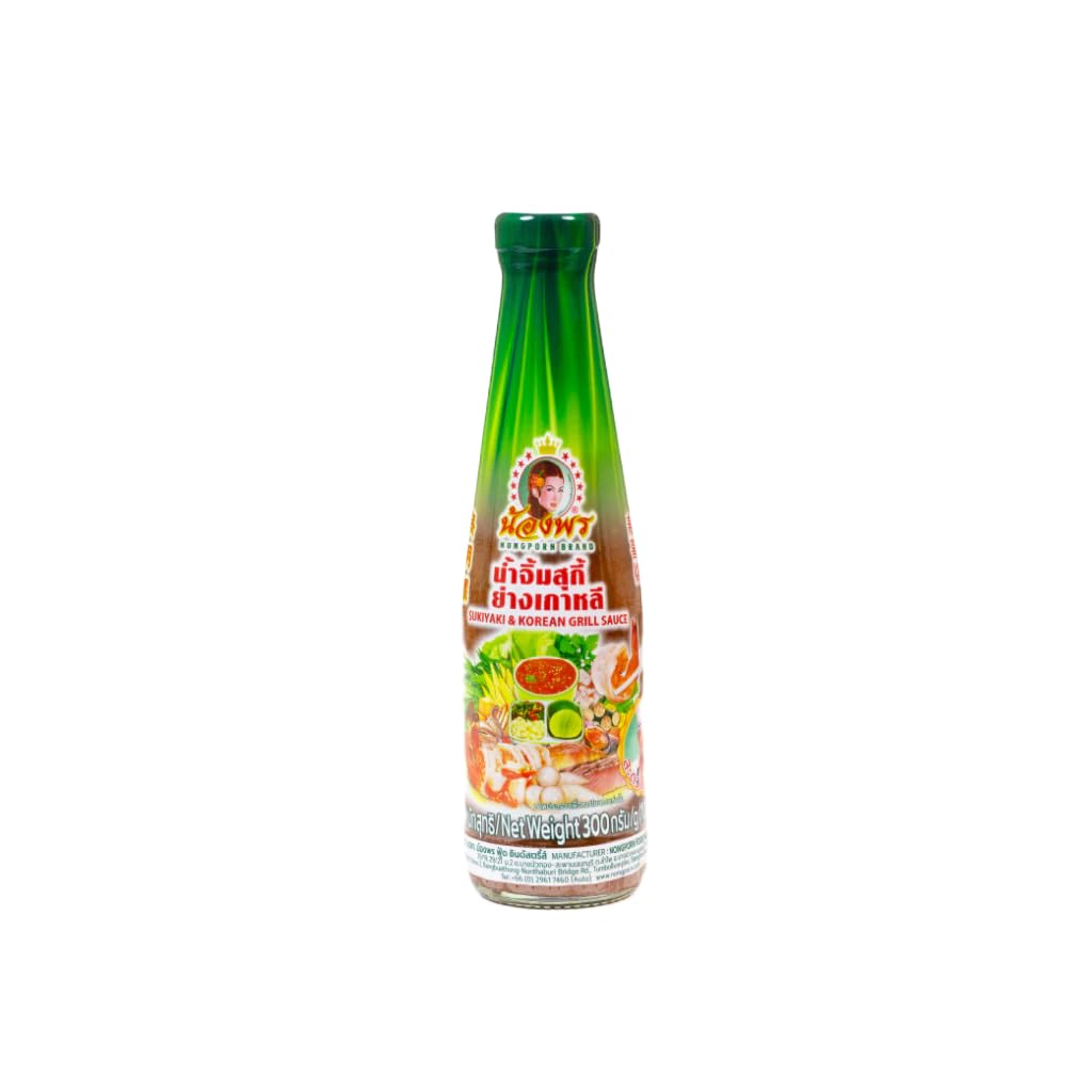 น้องพร Asian Style Sukiyaki and Barbecue Dipping Sauce – Savory Liquid Condiment for Hot Pot and Grilled Meats 300g