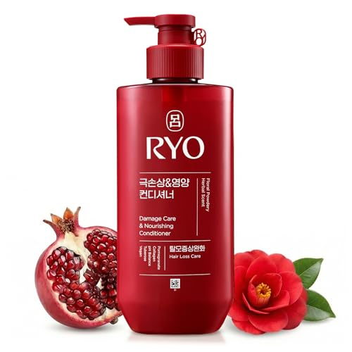 RYO Damage Care & Nourishing Conditioner with Korean Ginseng & Caffeine - Repair and Moisturizing, Anti Loss Care, Strengthening hair roots, 16 Fl Oz.
