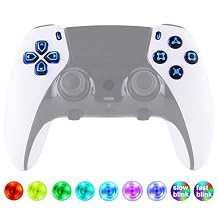 eXtremeRate Multi-Colors Luminated D-pad Action Create Option Face Buttons for PS5 Edge Controller, 7 Colors 9 Effects D&F LED Kit for PS5 Edge Controller - Black Classical Symbols Buttons
