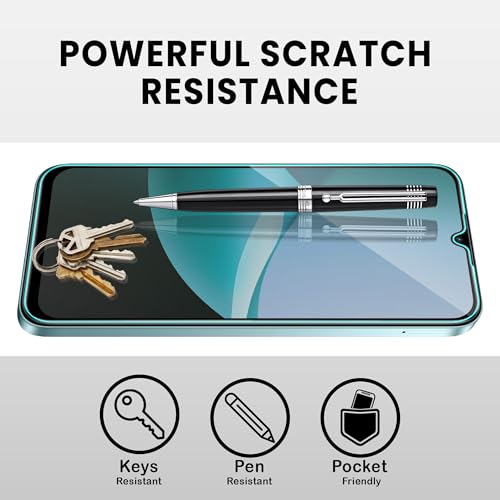 Image of ArmourPro Anti Glare Matte Tempered Glass for 15C and Poco C85, Anti Fingerprint Screen Protector, 9H Scratch Resistant, Smooth Touch, Easy Installation Kit with Cable Protector