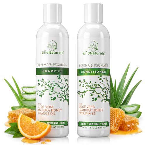 Eczema Psoriasis Shampoo & Conditioner Set for Men & Women - Anti Dandruff Shampoo for Dry Scalp & Hair - Seborrheic Dermatitis for Itchy Scalp Treatment - Eczema for Psoriasis