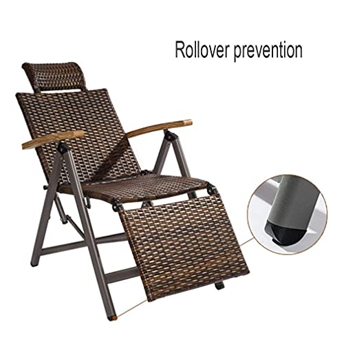 Chaises élastiques de jardin en rotin réglables avec dossier inclinable