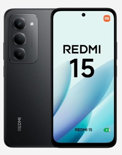 Immagine prodotto: XIAOMI Redmi 15 – Smartphone 8 + 256 GB, Nero Midnight, display da 6,9" 120Hz, processore Snapdragon® 685, fotocamera da 50 MP, batteria da 7000 mAh, caricabatterie non incluso
