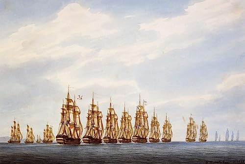 Cuadros lienzo de pinturas famosas de barcos y fragatas francesas en formato vertical de 60x90cm