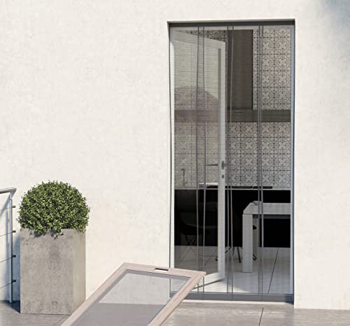 Moustiquaire rideau de porte noire H2300 x L1000mm recoupable