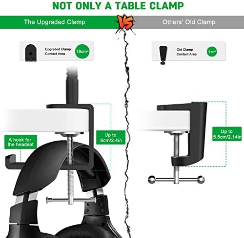 Microphone Arm, Zealsound Microphone Stand,Adjustable Rigid Mic Stand, Gooseneck Mic Arm W/ Mic Clip Holder, 3/8" to 5/8" Adapter,Heavy Duty Desk Clamp for Blue Yeti Snowball & Other Mics,19"-49cm H2